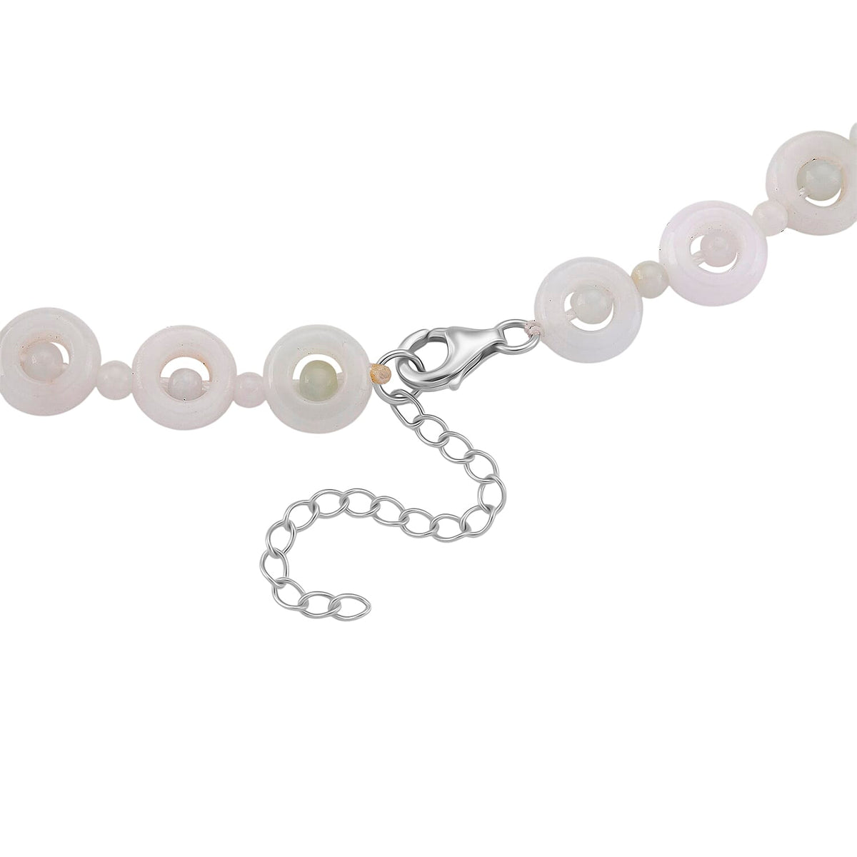 White Jade Necklace with Lobster Clasp (Size - 20 - 2 Ext) in Rhodium Overlay Sterling Silver 150.00 Ct. 8181403 5