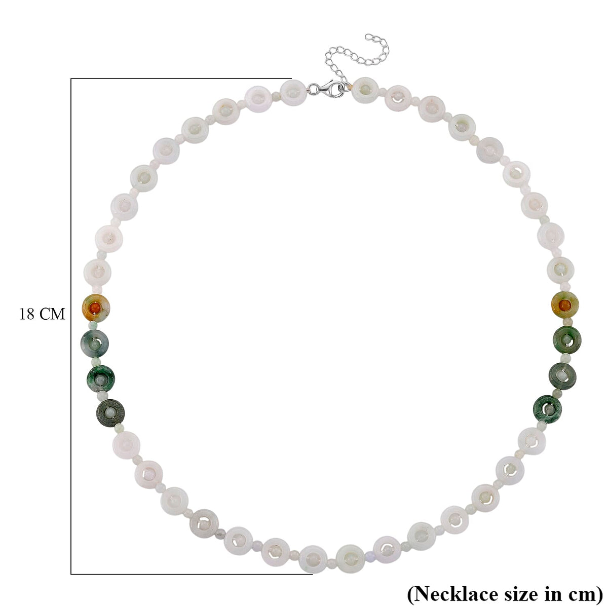 White Jade Necklace with Lobster Clasp (Size - 20 - 2 Ext) in Rhodium Overlay Sterling Silver 150.00 Ct. 8181403 6