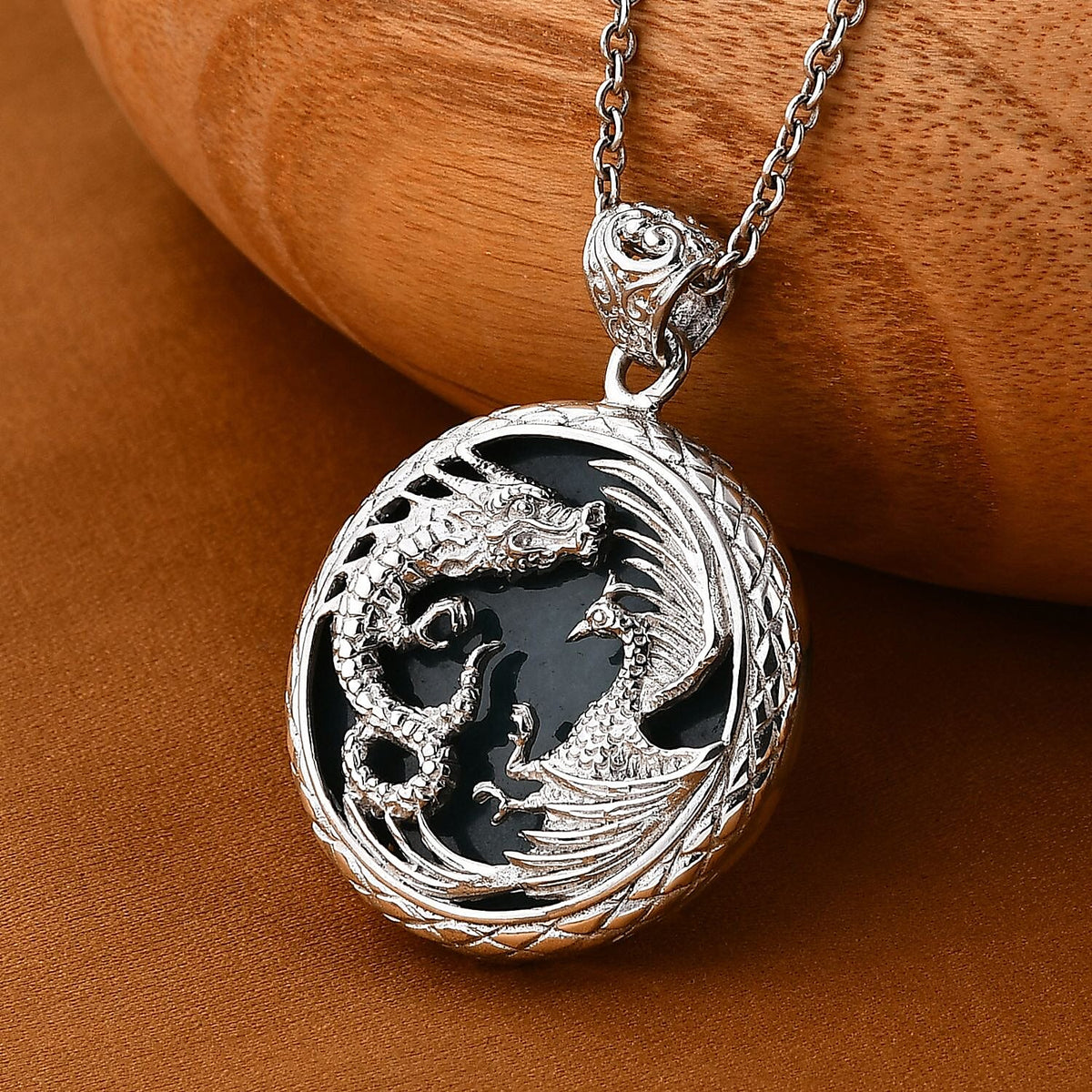 Royal Bali Collection - Extremely Rare Guatemala Natural Type A Olmec Jade Pendant Sterling Silver 48.26 Ct 7949184 4