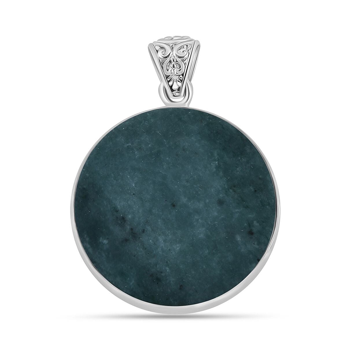 Royal Bali Collection - Extremely Rare Guatemala Natural Type A Olmec Jade Pendant Sterling Silver 48.26 Ct 7949184 8