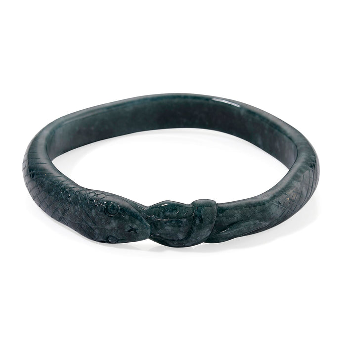 Natural Type A Jadeite Carved Snake Bangle (Size 7.5) 200.00 Ct. 8206877 1