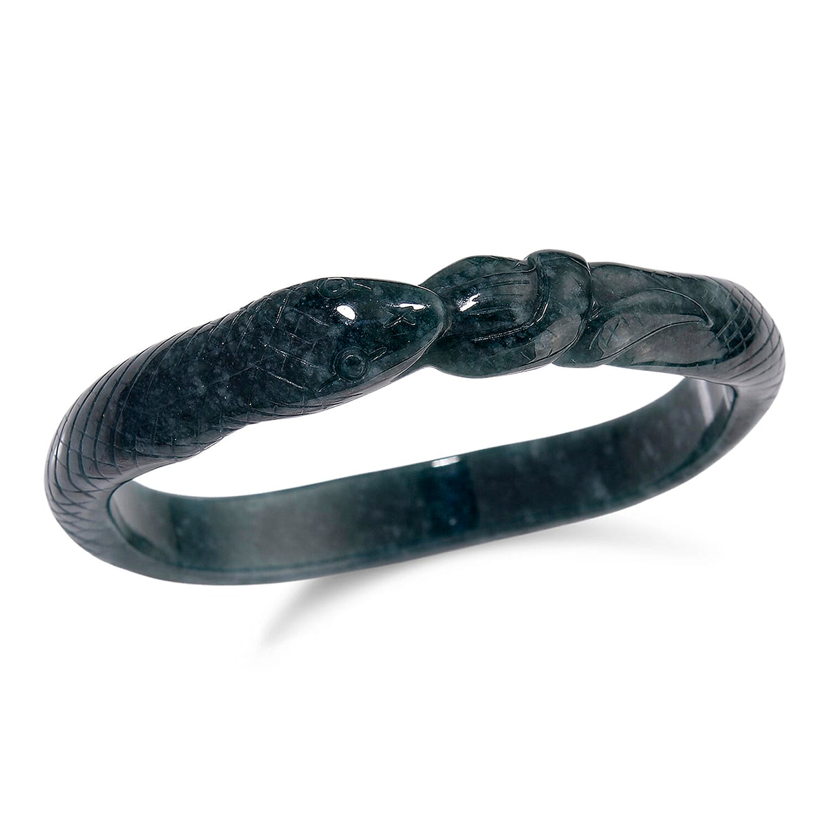 Natural Type A Jadeite Carved Snake Bangle (Size 7.5) 200.00 Ct. 8206877 3