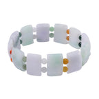 Natural Multi Colour Burmese Jade Bracelet (Size 7) 200.0 ct.