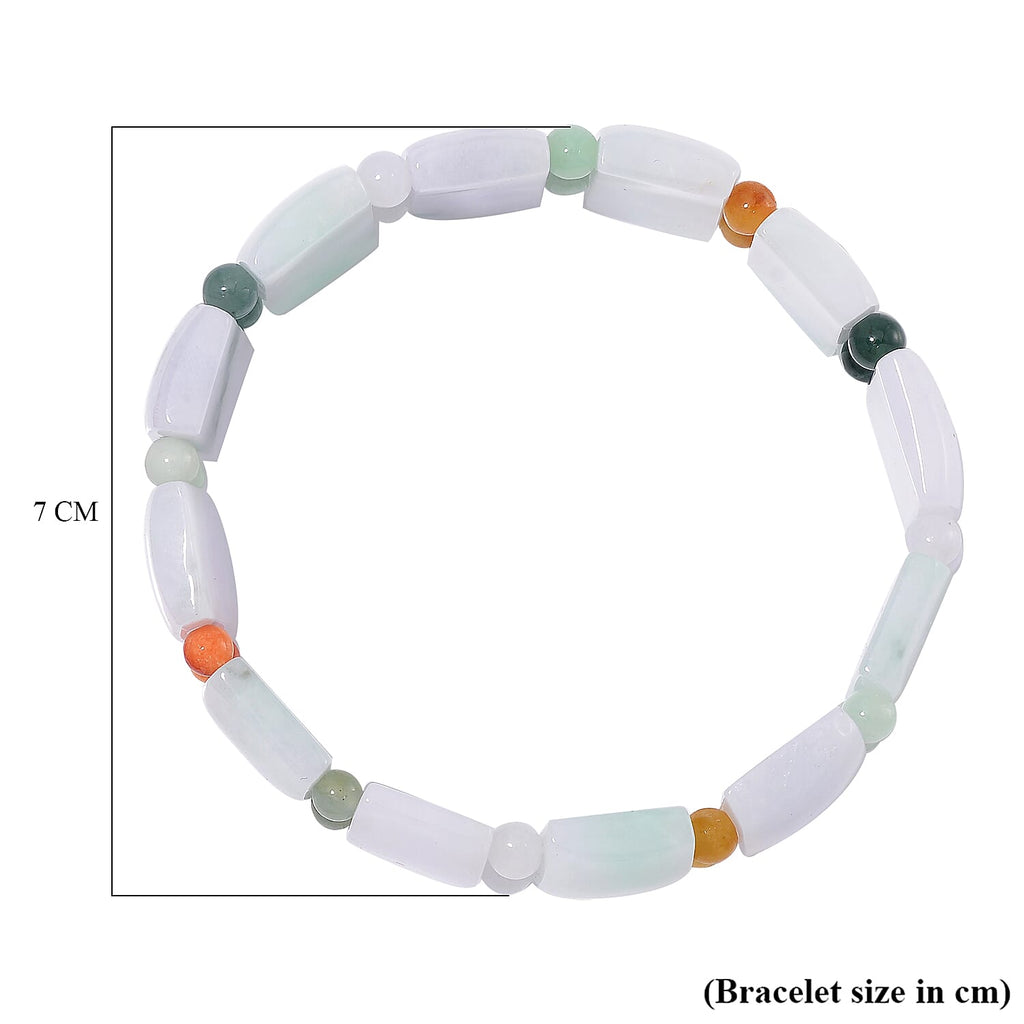 Natural Multi Colour Burmese Jade Bracelet (Size 7) 200.0 ct.
