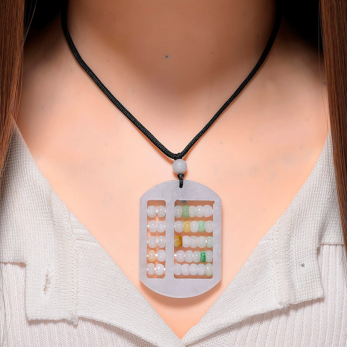 Jade Stone Abacus Necklace (Size 28 Adjustable) with Adjustable Thread 120.00 Ct. 8181429 2