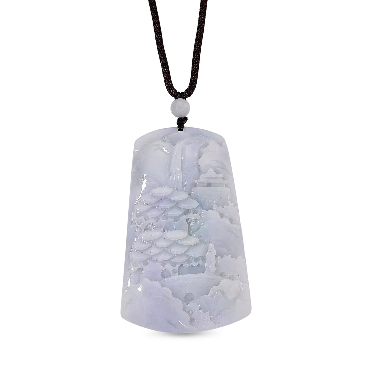 Carved Jade Stone Necklace (Size - 28) with Adjustable Thread 190.00 Ct. 8181413 0