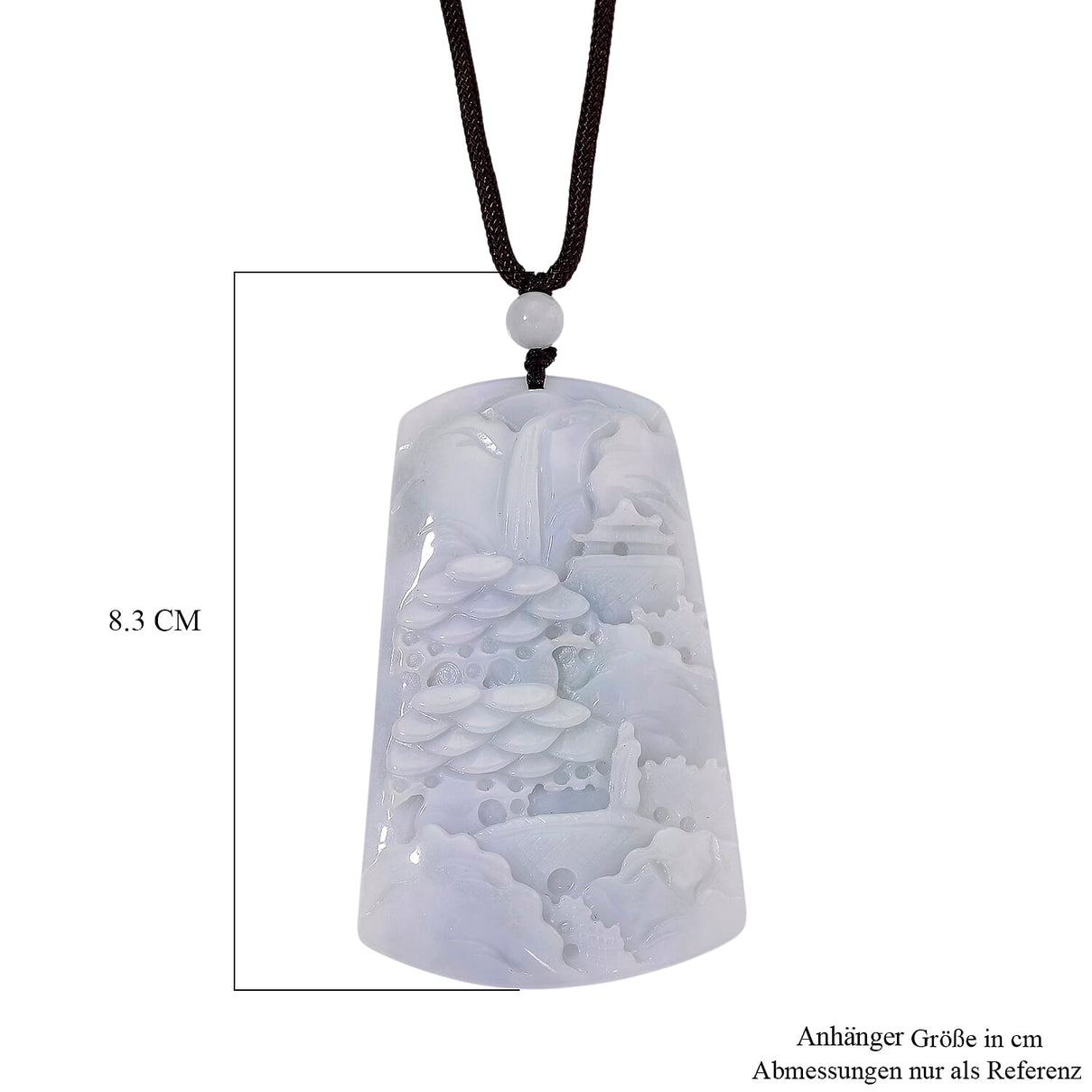 Carved Jade Stone Necklace (Size - 28) with Adjustable Thread 190.00 Ct. 8181413 6