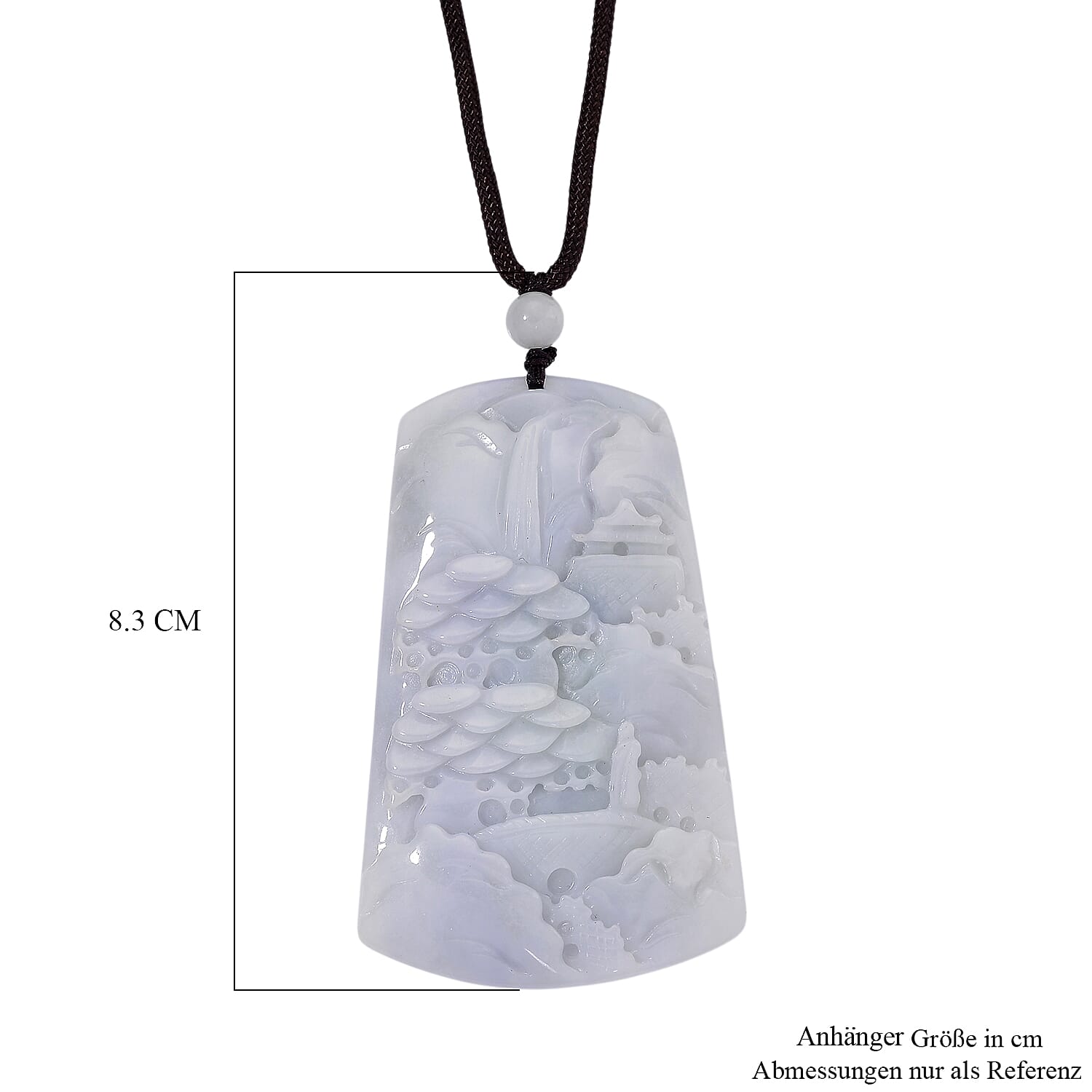 Carved Jade Stone Necklace (Size - 28) with Adjustable Thread 190.00 Ct. 8181413 6