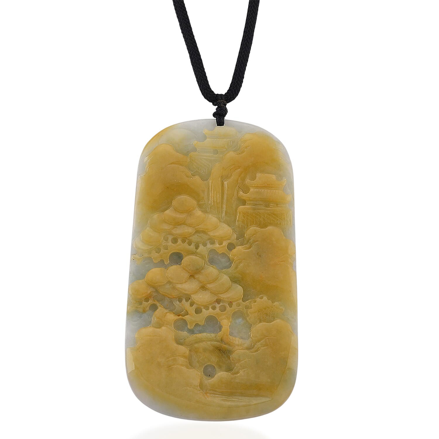 Type A Natural Bi Colour Honey Jade Necklace with Cotton Thread (Size 30 Adjustable) 8242388 0