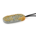 Type A Natural Bi Colour Honey Jade Hand Carved Necklace with Cotton Thread (Size 30 Adjustable) 330.00 Ct.