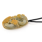 Type A Natural Bi Colour Honey Jade Dragon  Necklace with Cotton Thread (Size 30 Adjustable) 365.00 Ct.