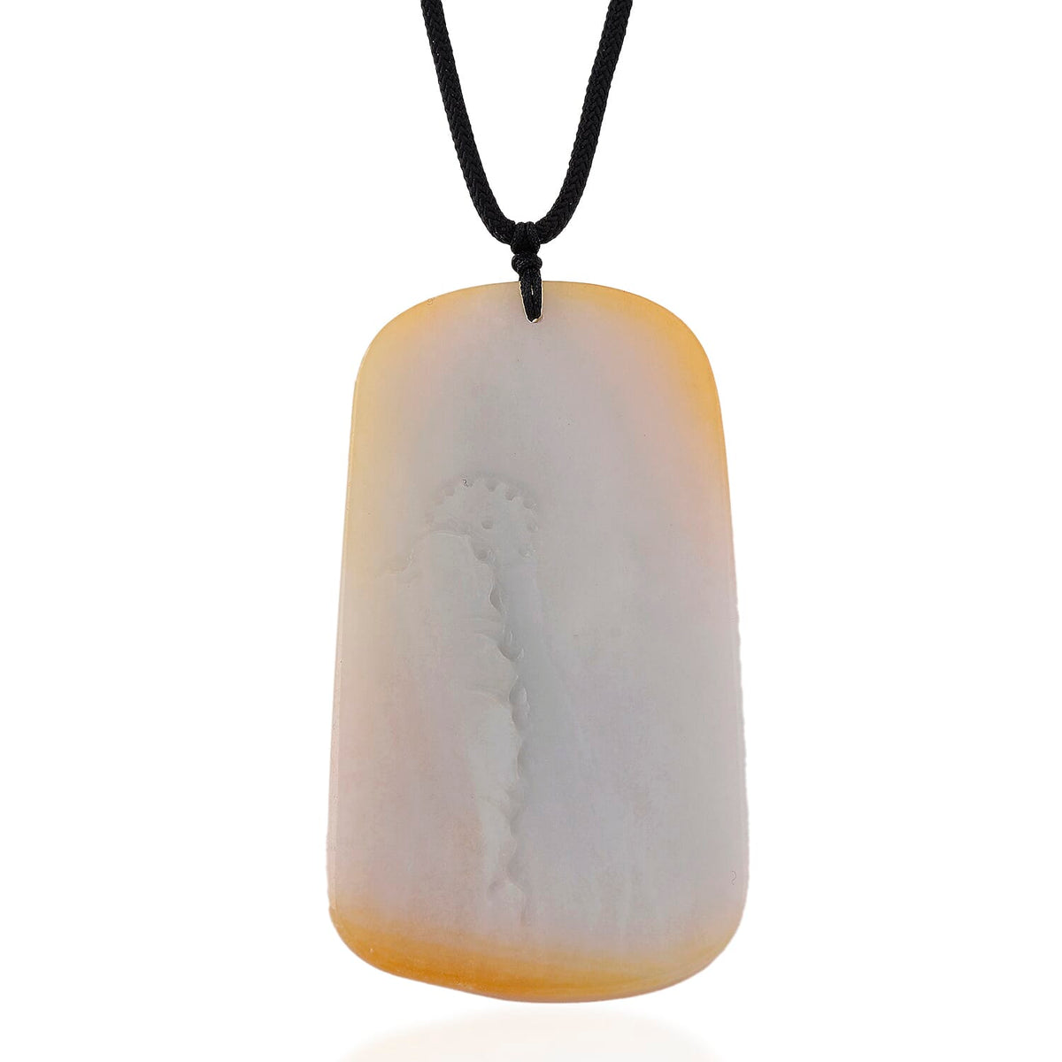 Type A Natural Bi Colour Honey Jade Hand Carved Necklace with Cotton Thread (Size 30 Adjustable) 380.00 Ct. V32540219 4