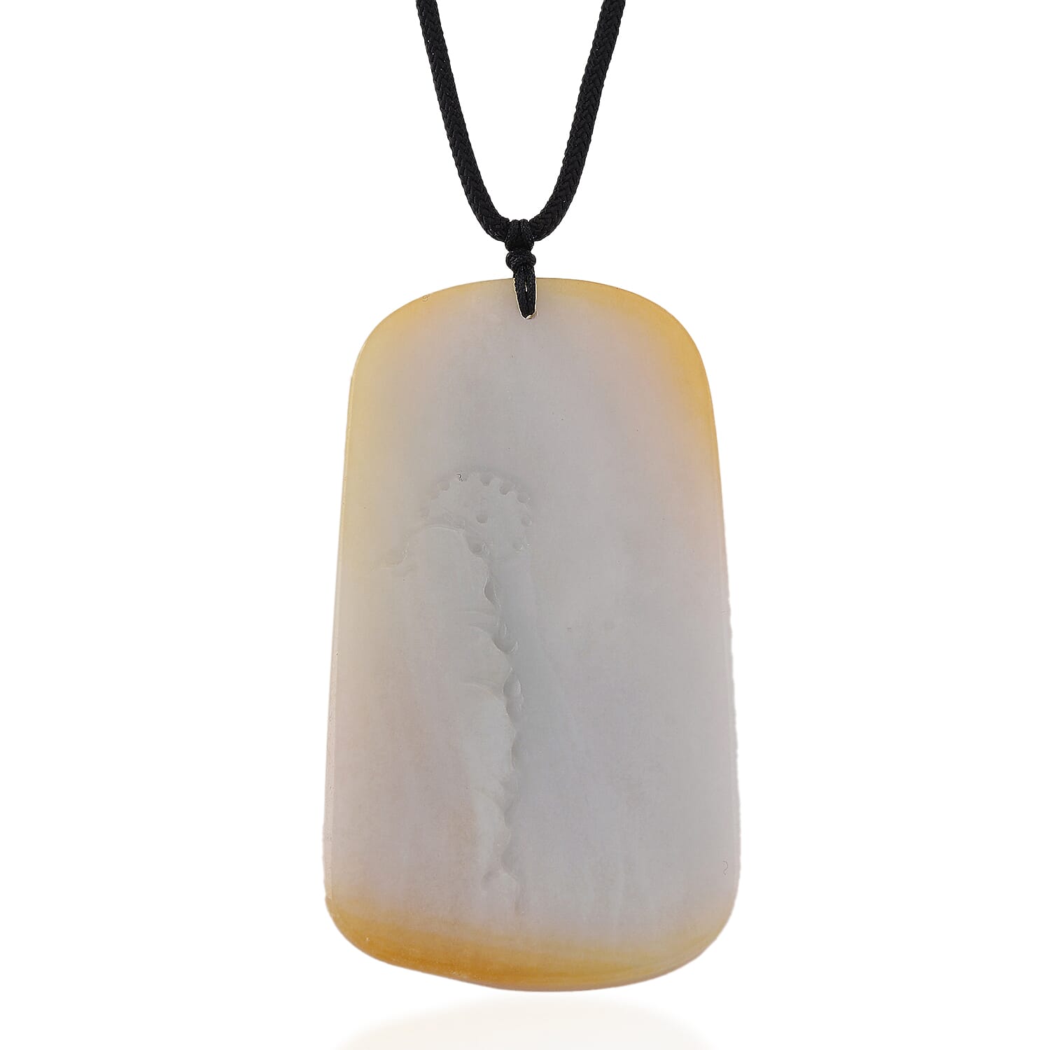Type A Natural Bi Colour Honey Jade Hand Carved Necklace with Cotton Thread (Size 30 Adjustable) 380.00 Ct. V32540219 4