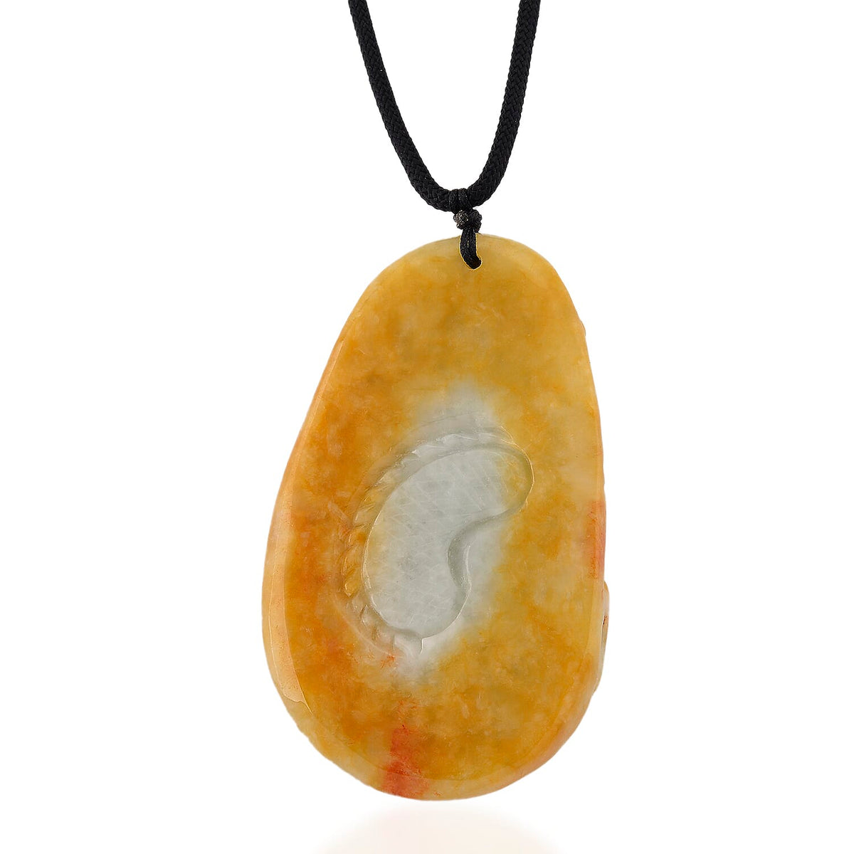 Type A Natural Bi Colour Honey Jade Dragon  Necklace with Cotton Thread (Size 30 Adjustable) 460.00 Ct. 8242377 3