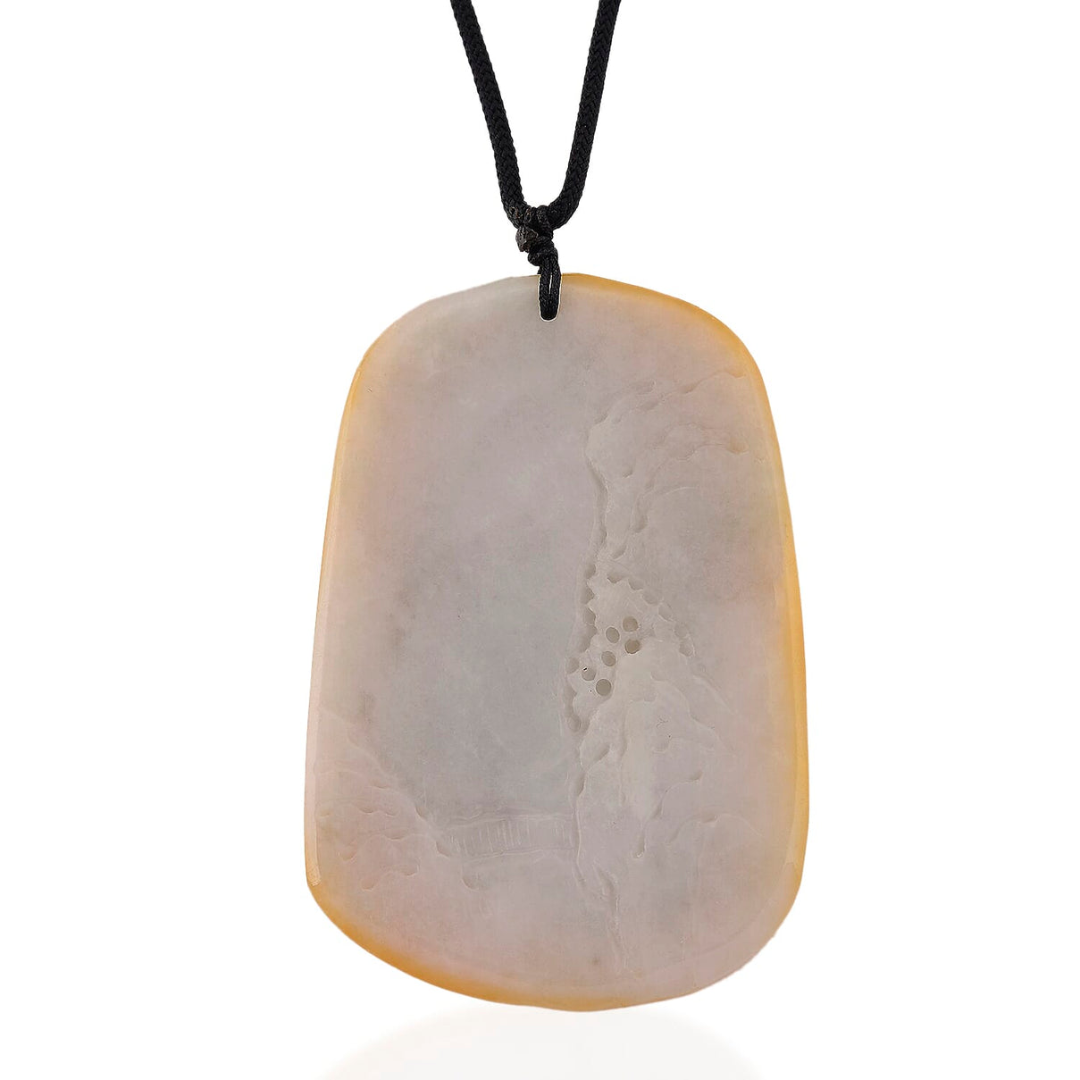 Type A Natural Bi Colour Honey Jade Hand Carved Necklace with Cotton Thread (Size 30 Adjustable) 480.00 Ct. 8242393 3
