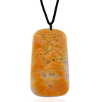Type A Natural Bi Colour Honey Jade Hand Carved Necklace with Cotton Thread (Size 30 Adjustable) 515.00 Ct.