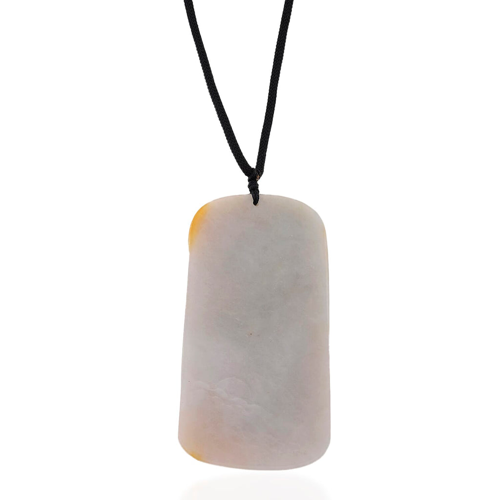 Type A Natural Bi Colour Honey Jade Hand Carved Necklace with Cotton Thread (Size 30 Adjustable) 515.00 Ct.