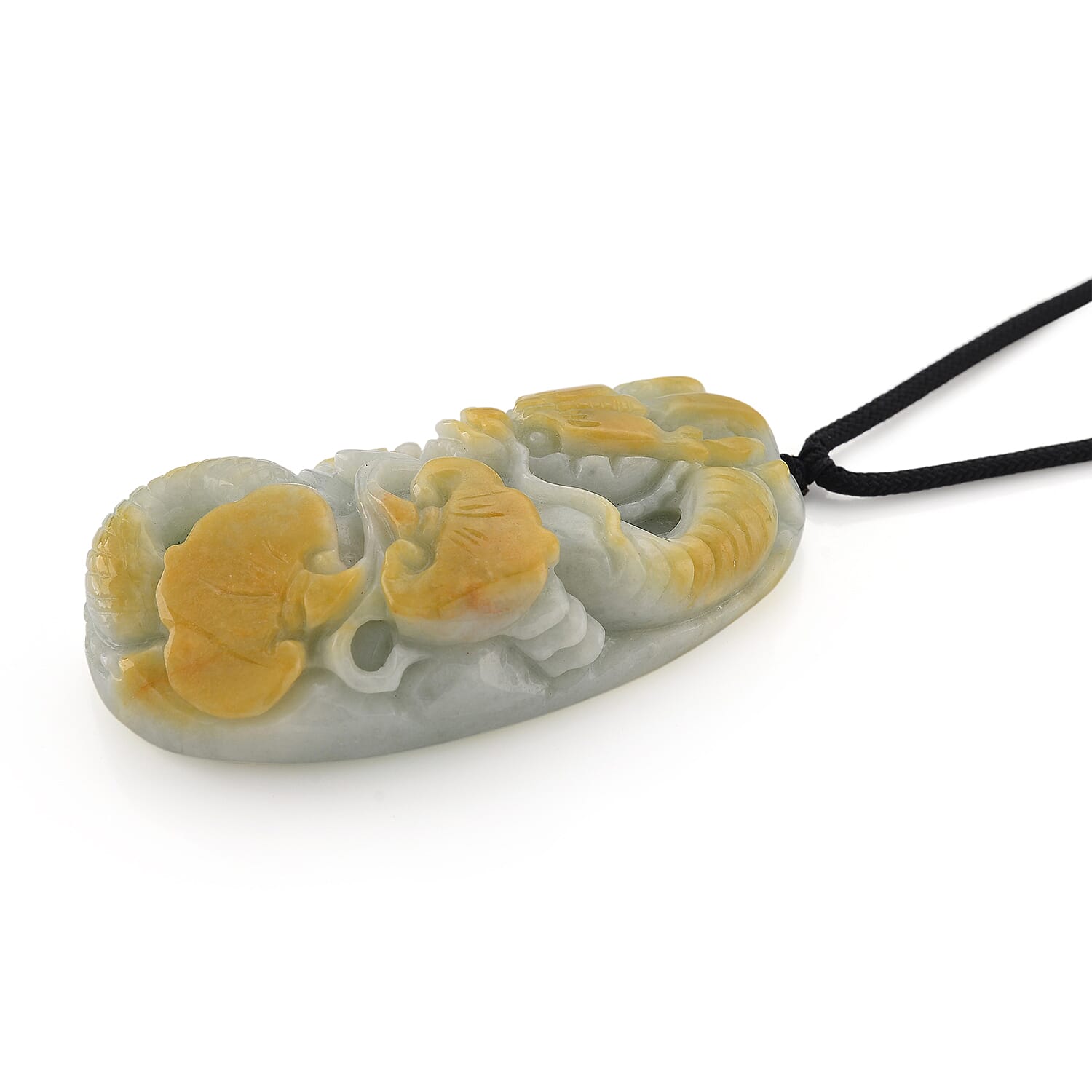 Type A Natural Bi Colour Honey Jade Dragon  Necklace with Cotton Thread (Size 30 Adjustable) 585.00 Ct. 8242378 2