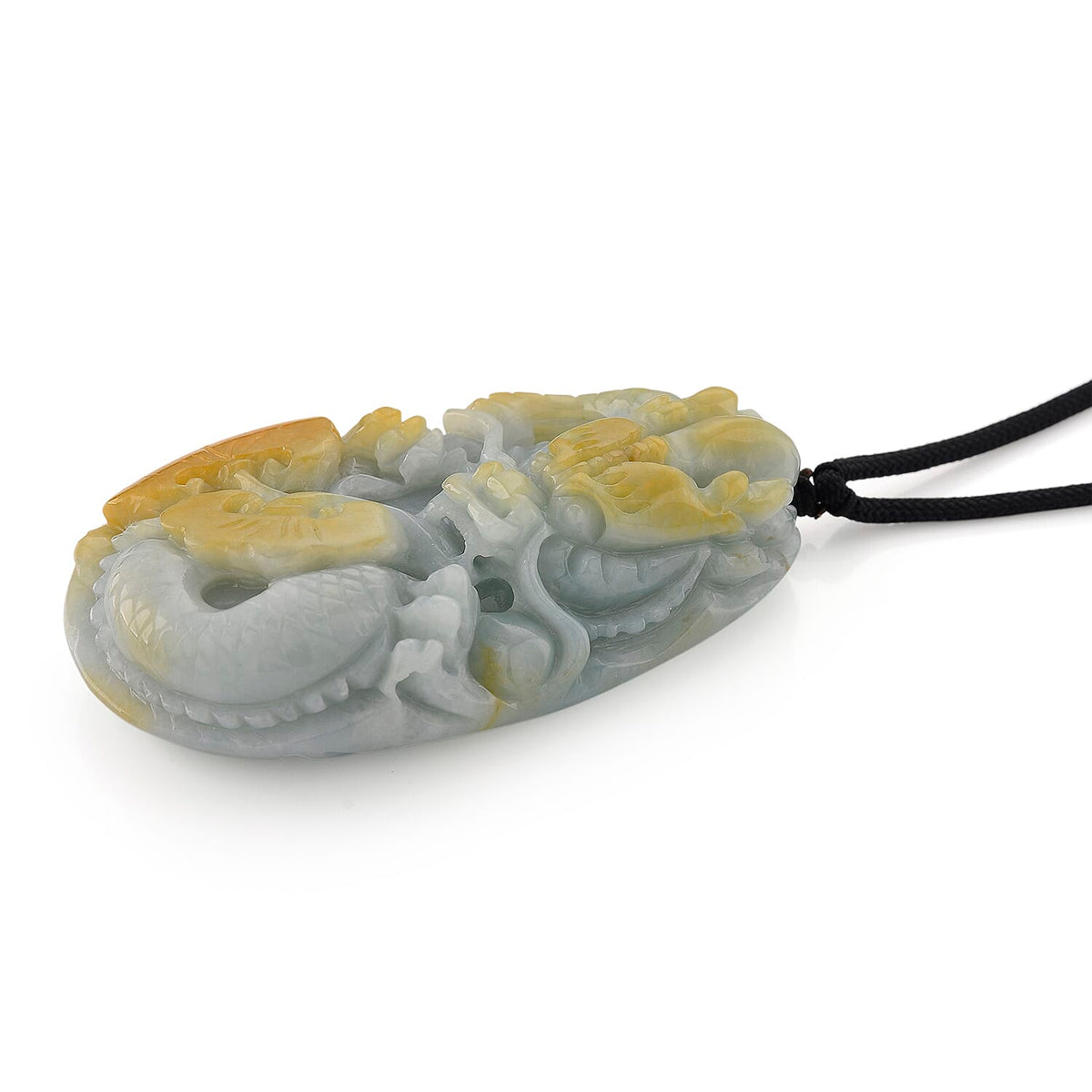 Type A Natural Bi Colour Honey Jade Dragon  Necklace with Cotton Thread (Size 32 Adjustable) 595.000  Ct. 8242374 2