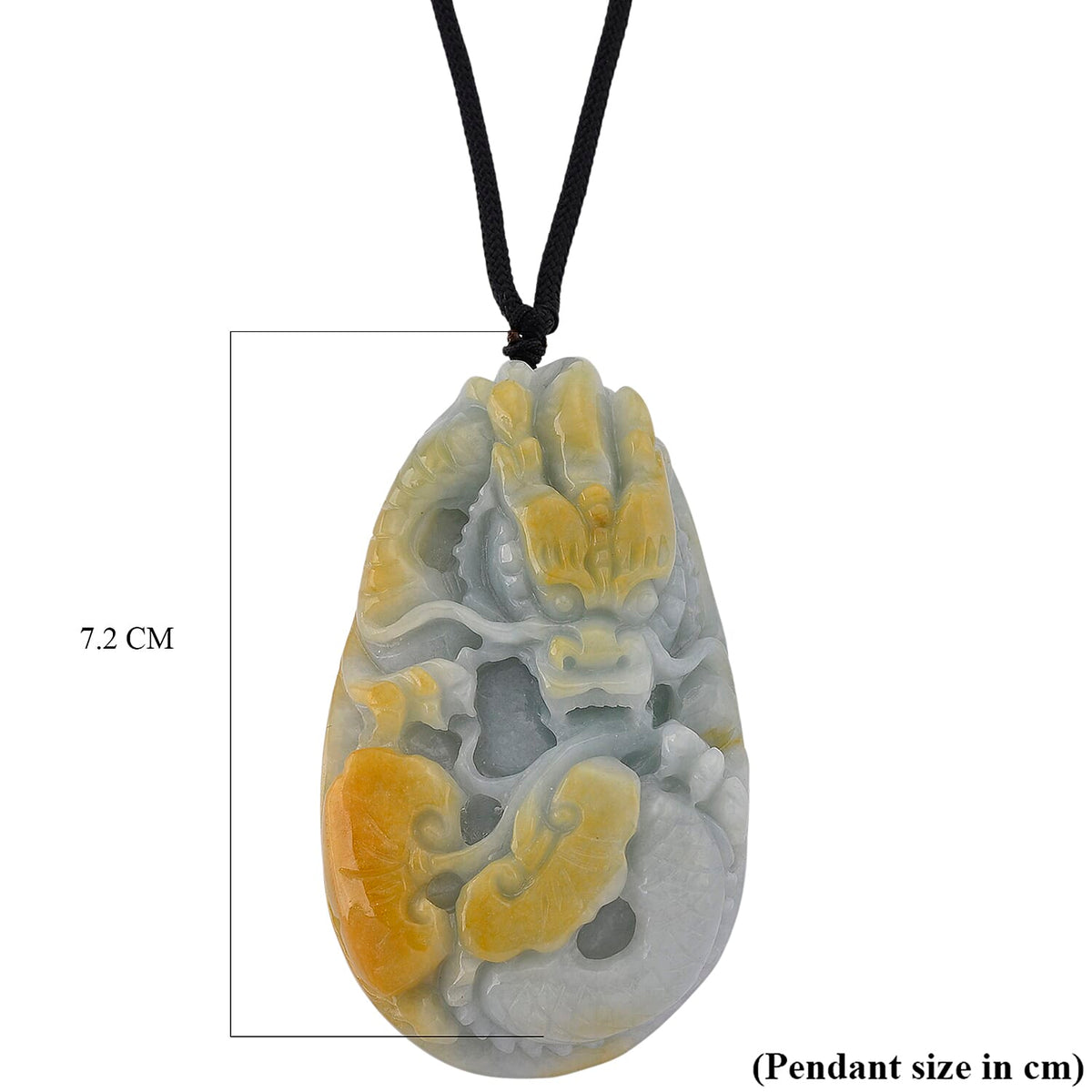 Type A Natural Bi Colour Honey Jade Dragon  Necklace with Cotton Thread (Size 32 Adjustable) 595.000  Ct. 8242374 5