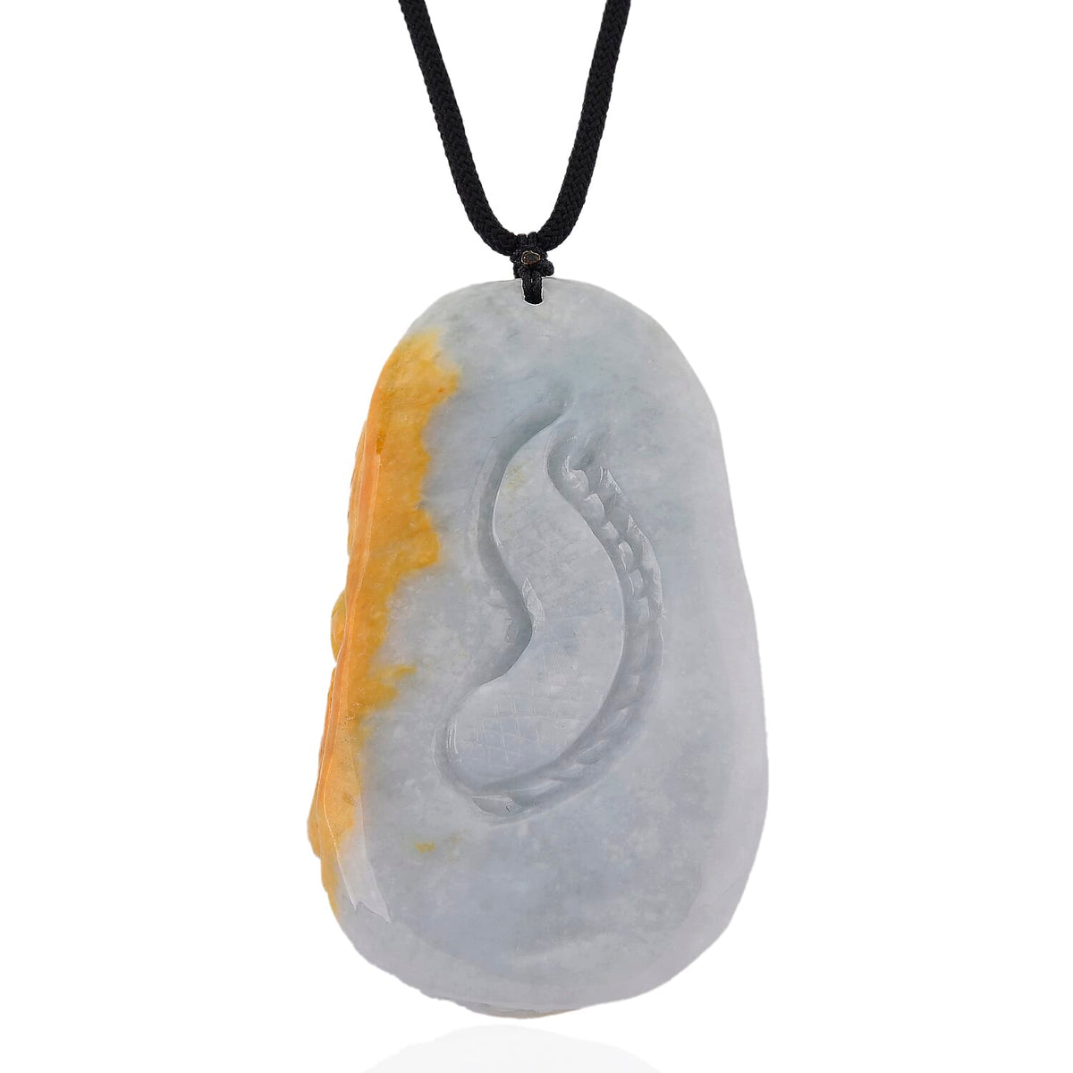 Type A Natural Bi Colour Honey Jade Dragon Necklace with Cotton Thread (Size 30 Adjustable) 630.00 Ct. 8242376 3