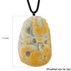 Type A Natural Bi Colour Honey Jade Dragon  Necklace with Cotton Thread (Size 32 Adjustable) 675.00 Ct.