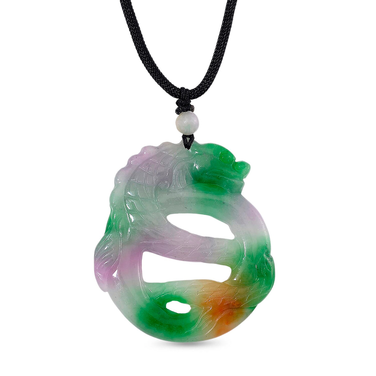 Enhanced Multi-Colour Dragon Jade Adjustable Dragon Necklace (Size 28) 100.00 Ct. 8156001 0