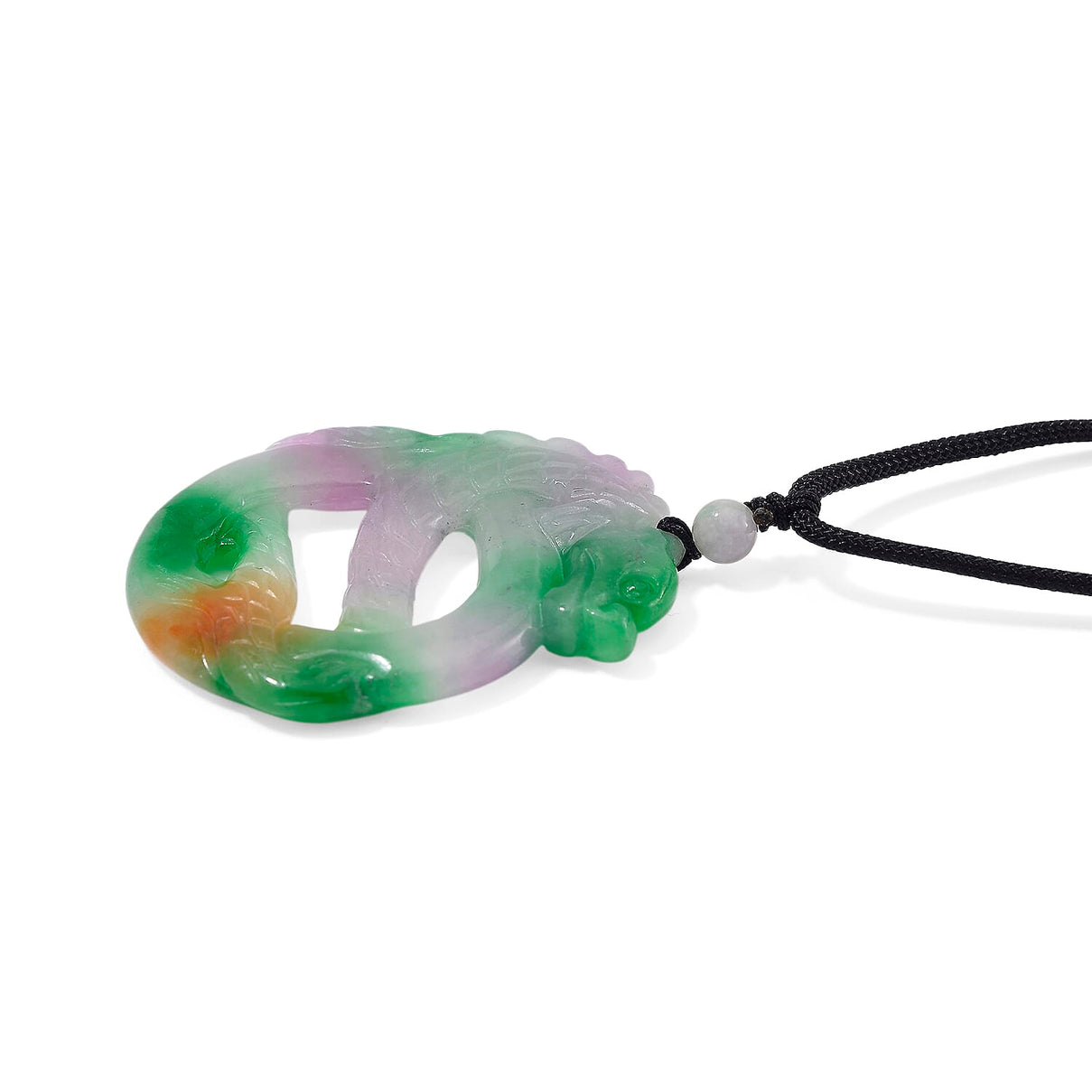 Enhanced Multi-Colour Dragon Jade Adjustable Dragon Necklace (Size 28) 100.00 Ct. 8156001 3
