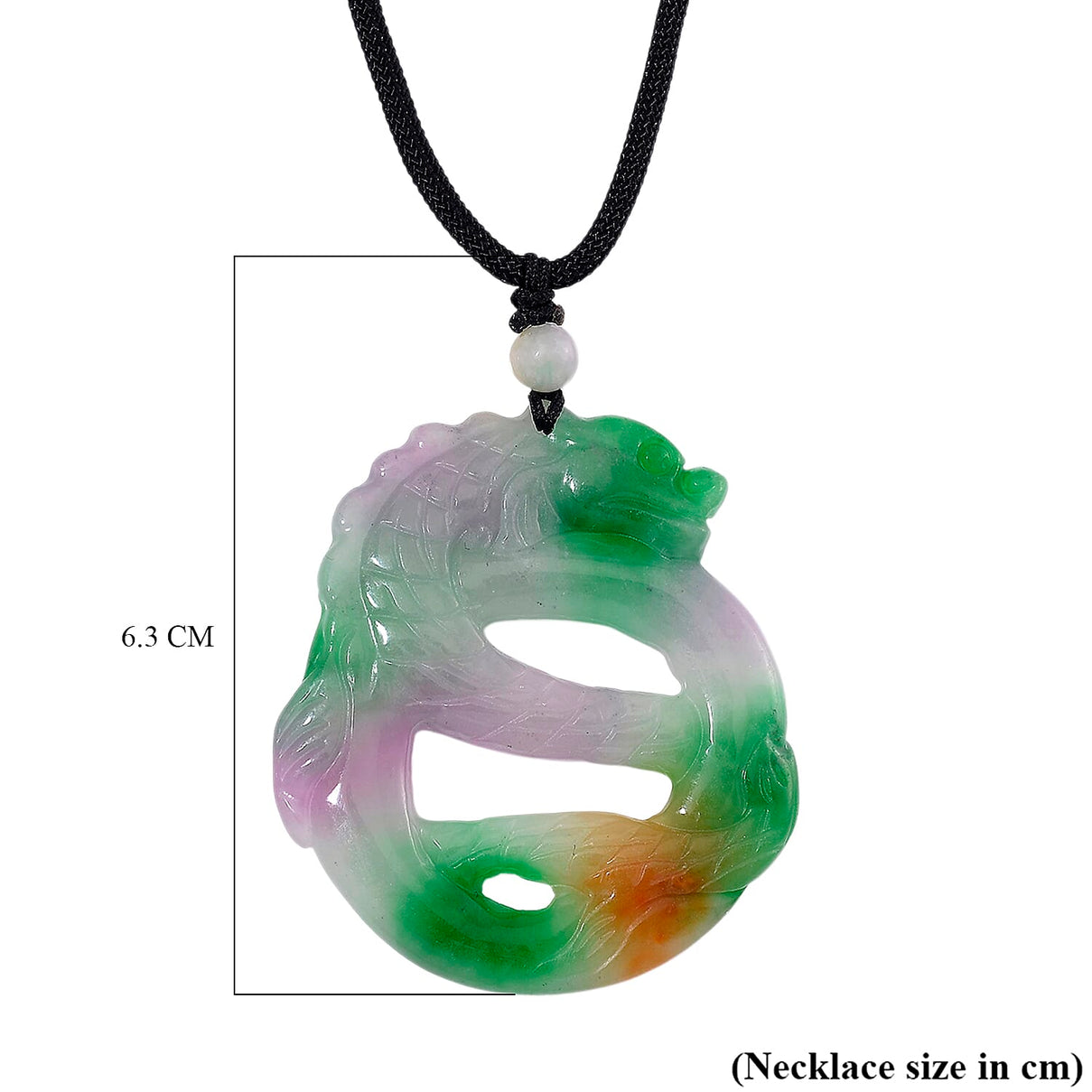 Enhanced Multi-Colour Dragon Jade Adjustable Dragon Necklace (Size 28) 100.00 Ct. 8156001 5