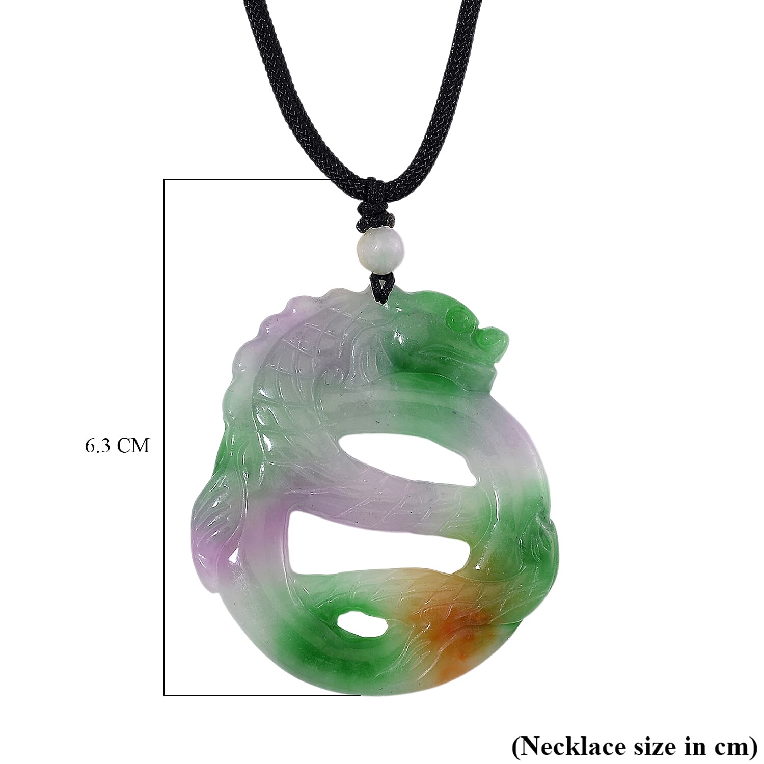 Enhanced Multi-Colour Dragon Jade Adjustable Dragon Necklace (Size 28) 100.00 Ct. 8156001 5