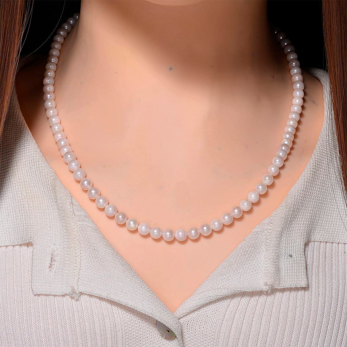 Japanese Akoya Pearl Necklace (Size 20 + 2 Ext) in Yellow Gold Plated Sterling Silver V32534094 3