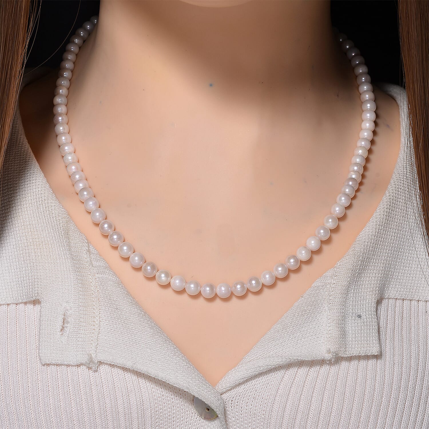 Japanese Akoya Pearl Necklace (Size 20 + 2 Ext) in Yellow Gold Plated Sterling Silver V32534094 3