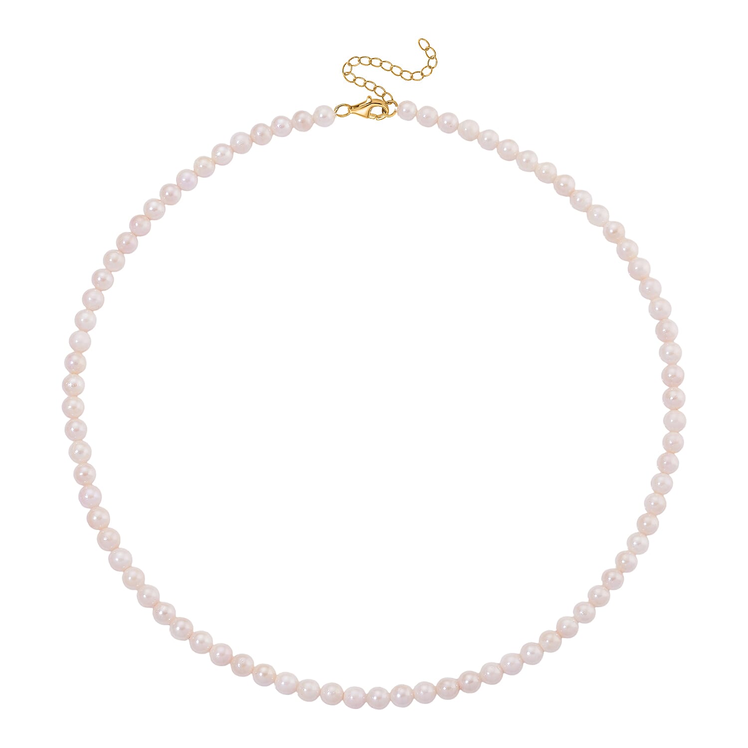 Japanese Akoya Pearl Necklace (Size 20 + 2 Ext) in Yellow Gold Plated Sterling Silver V32534094 5