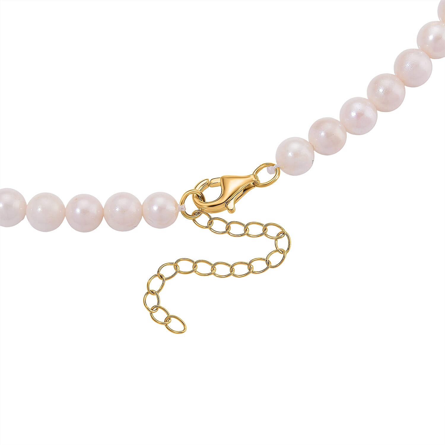 Japanese Akoya Pearl Necklace (Size 20 + 2 Ext) in Yellow Gold Plated Sterling Silver V32534094 10