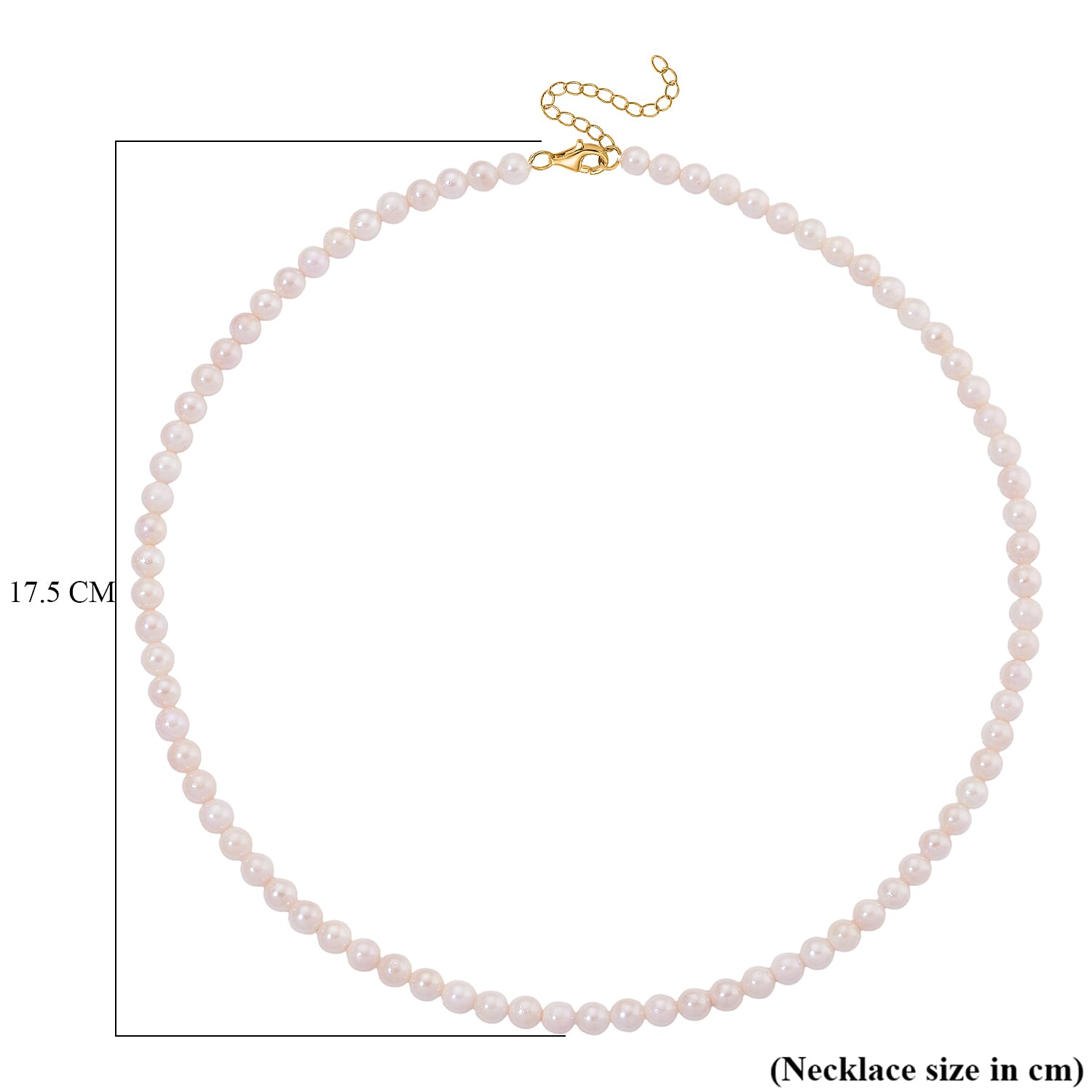 Japanese Akoya Pearl Necklace (Size 20 + 2 Ext) in Yellow Gold Plated Sterling Silver V32534094 11