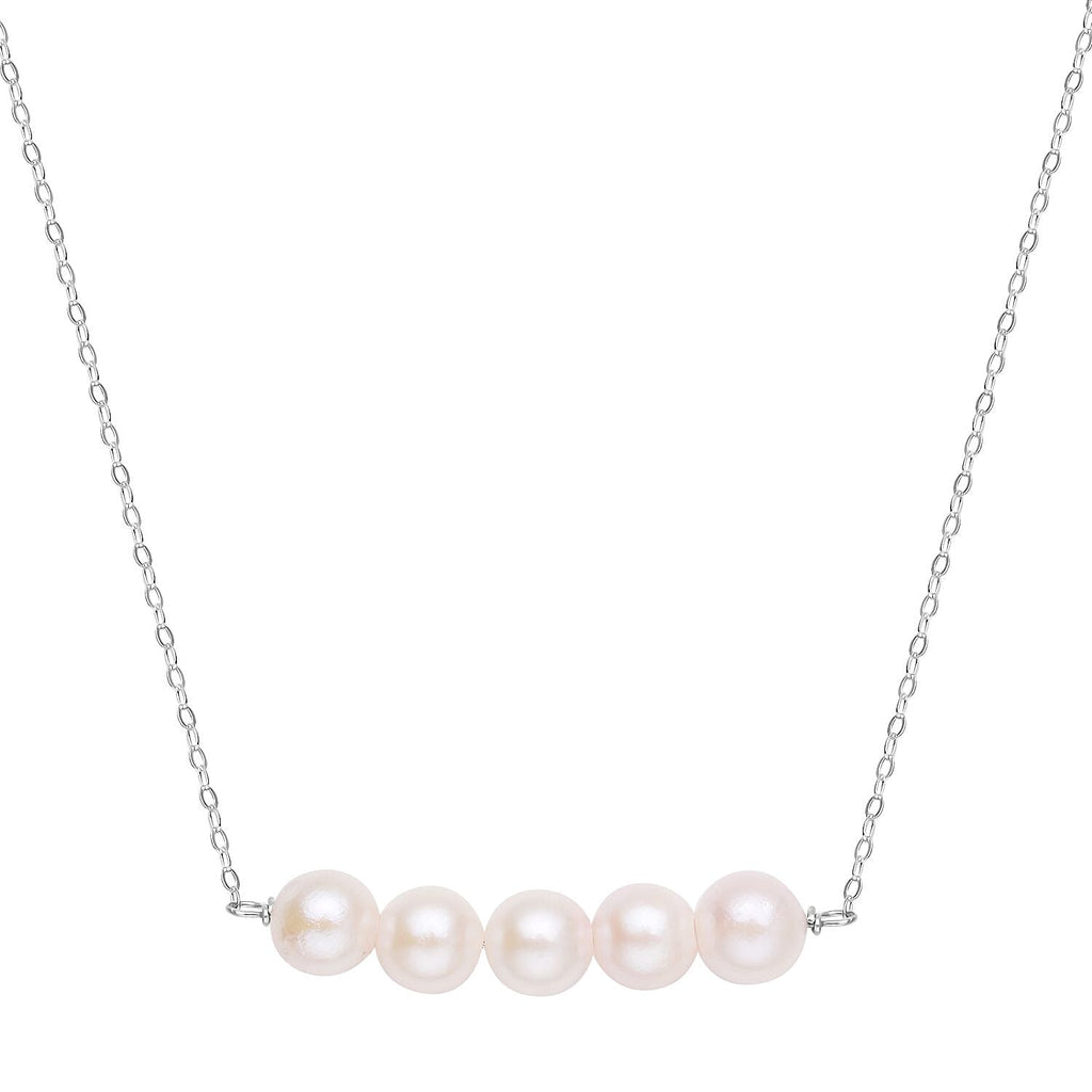Japanese Akoya Pearl Necklace (Size - 18) in Rhodium Overlay Sterling Silver