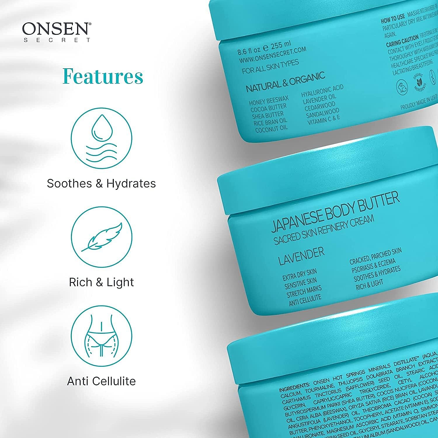 "Japanese Body Butter - Intensified Hdyraton for dry &amp; cracked skin - Lavendar " 8483455 1