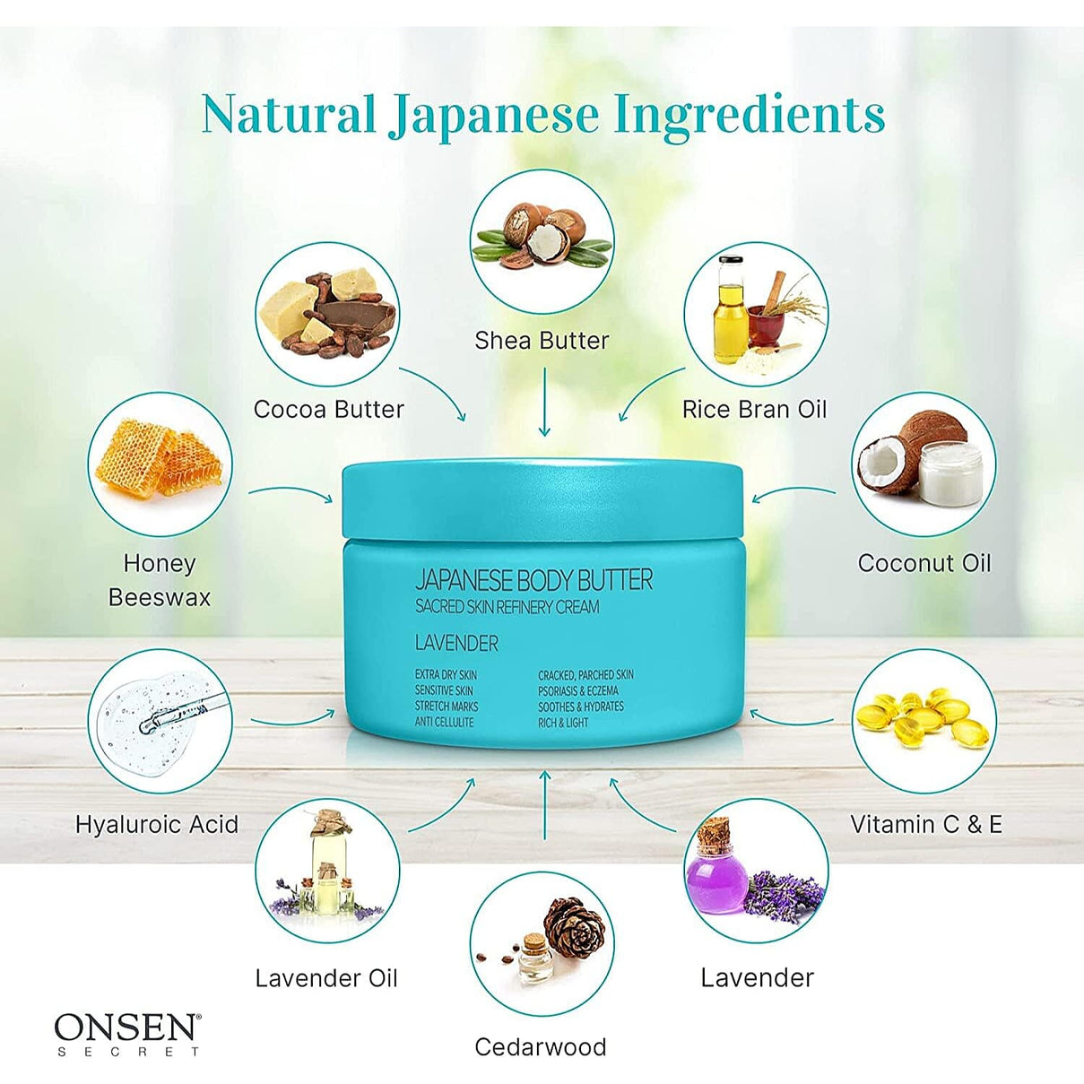 "Japanese Body Butter - Intensified Hdyraton for dry &amp; cracked skin - Lavendar " 8483455 3