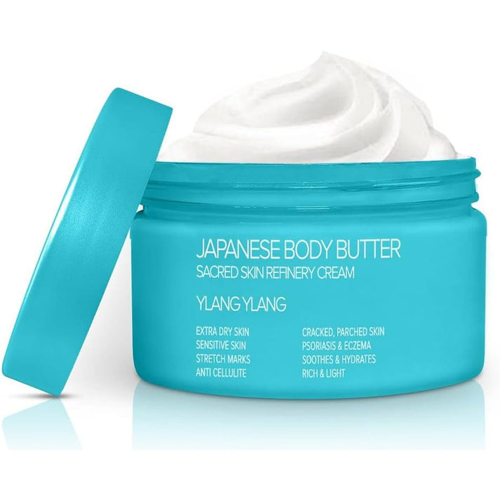 Onsen Japanese Body Butter - Intensified Hydration for Dry - Cracked Skin - Ylang Ylang Japanese Body Butter Rich Nourishing Body Treatment Deep Hydration for Dry Cracked Skin Essence 8483454 1