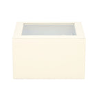 Three Layer Anti-Tarnish Jewellery Box with Transparent Glass Window at Top in Beige
