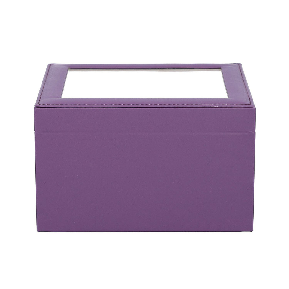 Three Layer Anti-Tarnish Jewellery Box with Transparent Glass Window at Top in Purple 7746316 3