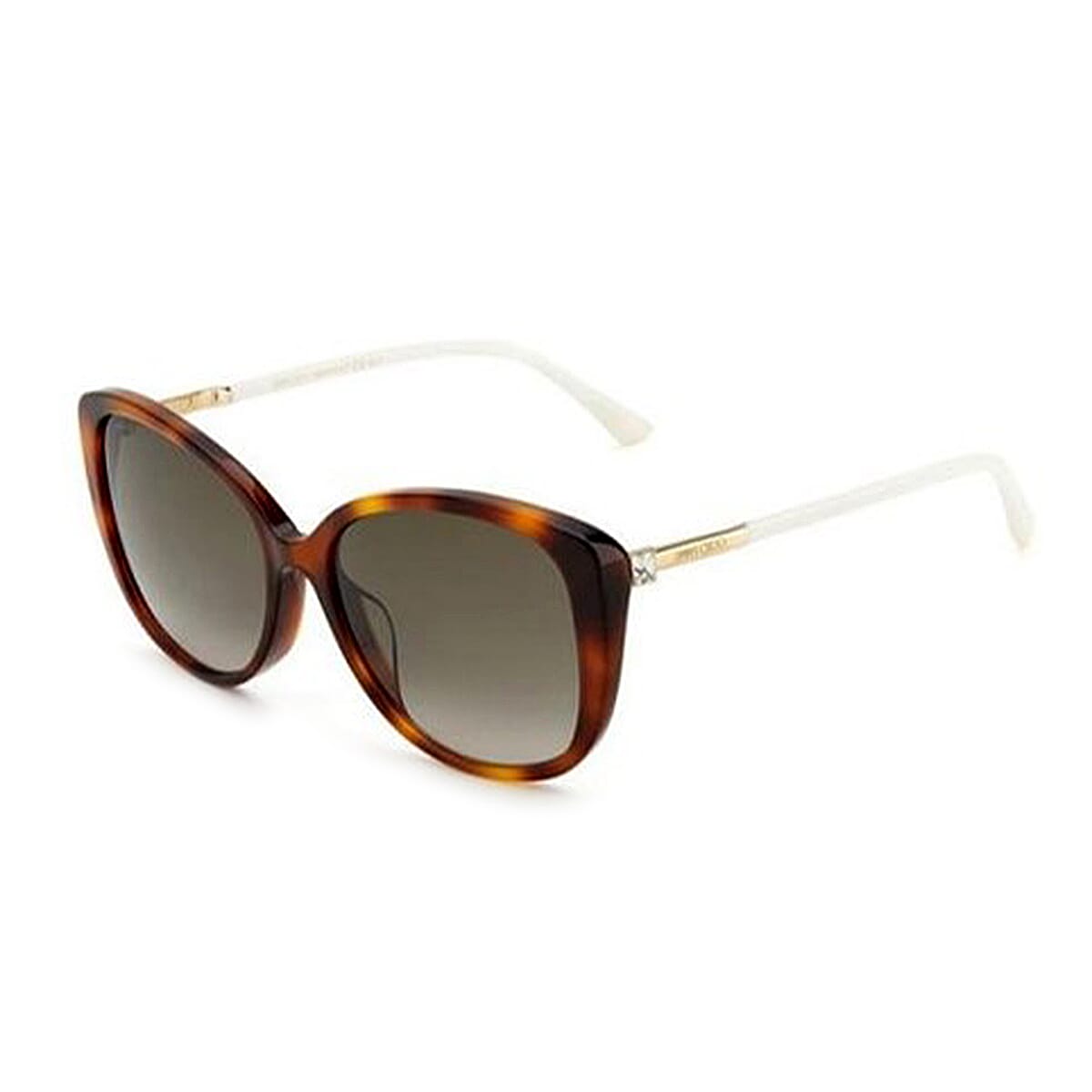 Jimmy Choo Womens Cat Eye Sunglasses - Brown &amp; White 7781148 0