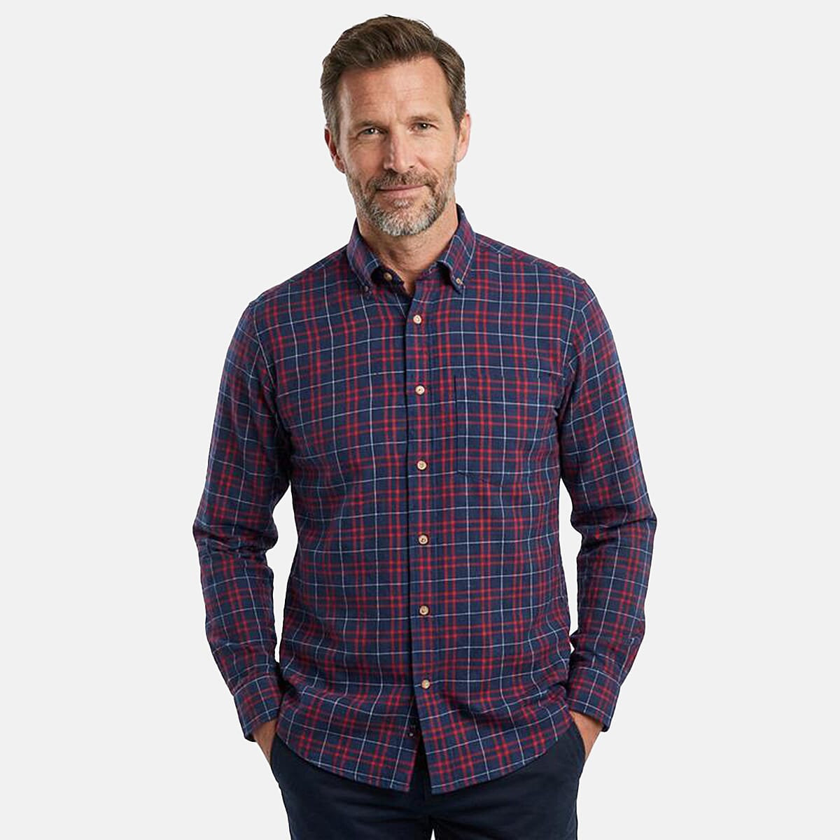 Jj Willis Mens Casual Checker Shirt (Size XL) - Navy &amp; Red V32520246 0