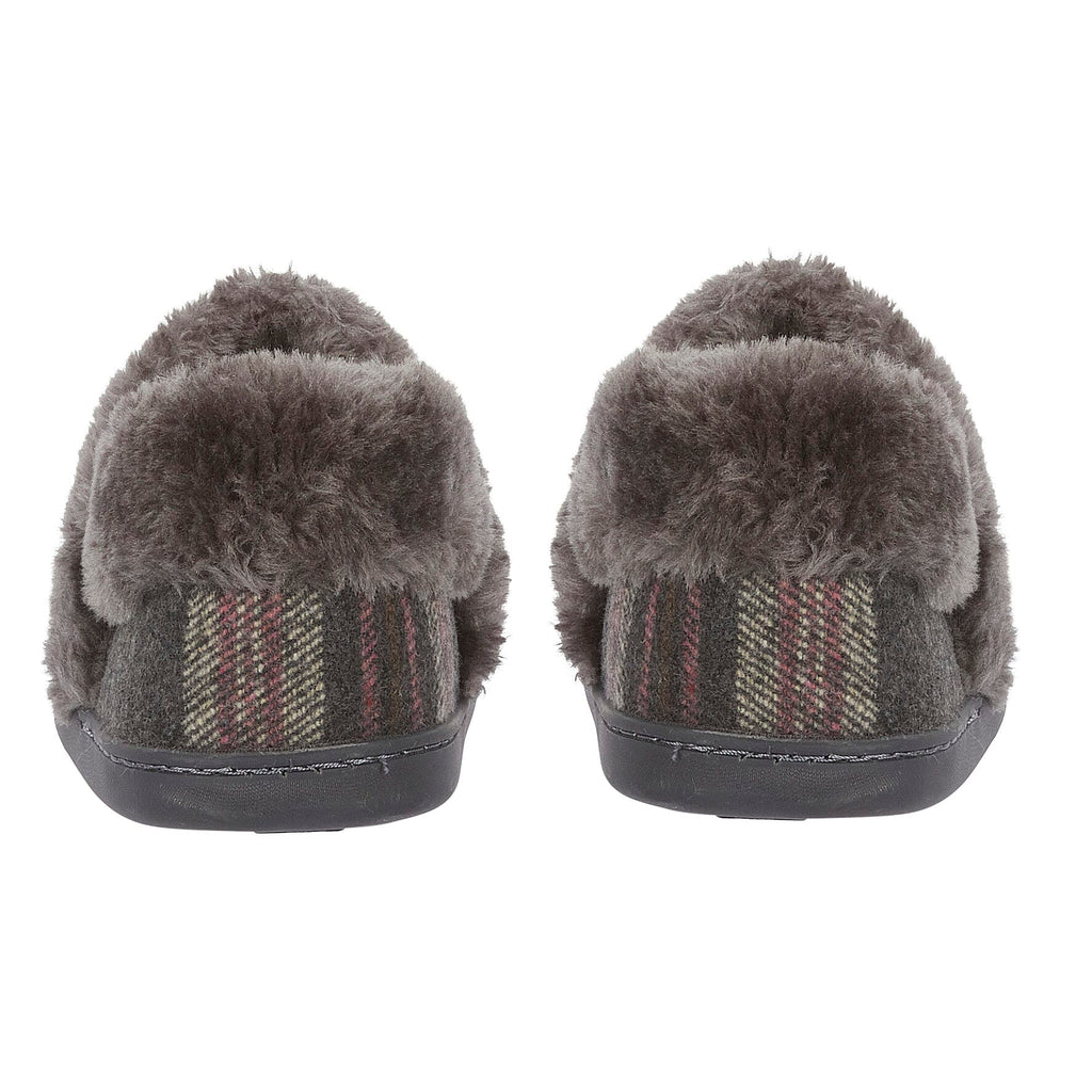 Jo - Joe Heritage Cosy Check Mule With Faux Fur Trim (Size 7) - Pebble