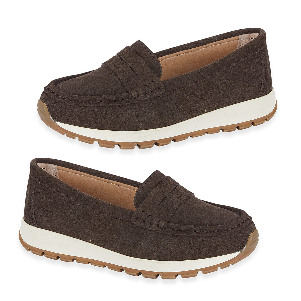 Jo &amp; Joe Ladies Lima Genuine Suede Loafer With Chunky Cushioning Sole (Size 6) - Coffee V32577417 0