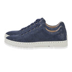 Jo - Joe Porto Ladies Lightweight Lace Up Suede Shoe With Functional Zips (Size 5) - Navy