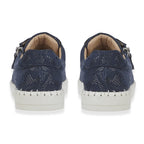 Jo - Joe Porto Ladies Lightweight Lace Up Suede Shoe With Functional Zips (Size 5) - Navy