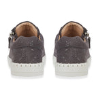 Jo - Joe Porto Ladies Lightweight Lace Up Suede Shoe With Functional Zips (Size 8) - Grey