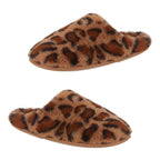 Jo-Joe Callie Womens Faux Fur Mule Slippers (Size 3) - Leopard