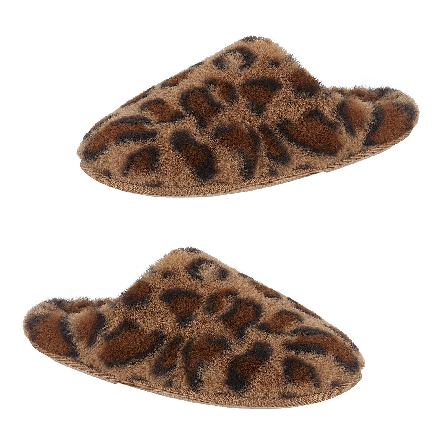 Jo-Joe Callie Womens Faux Fur Mule Slippers (Size 3) - Leopard 8298405 0